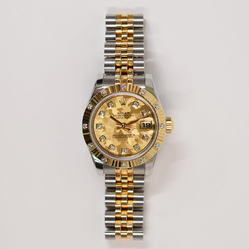 Rolex Lady-Datejust 26mm Champagne Diamond Dial 179313G (2016)