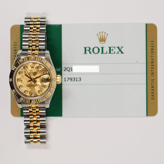 Rolex Lady-Datejust 26mm Champagne Diamond Dial 179313G (2016)