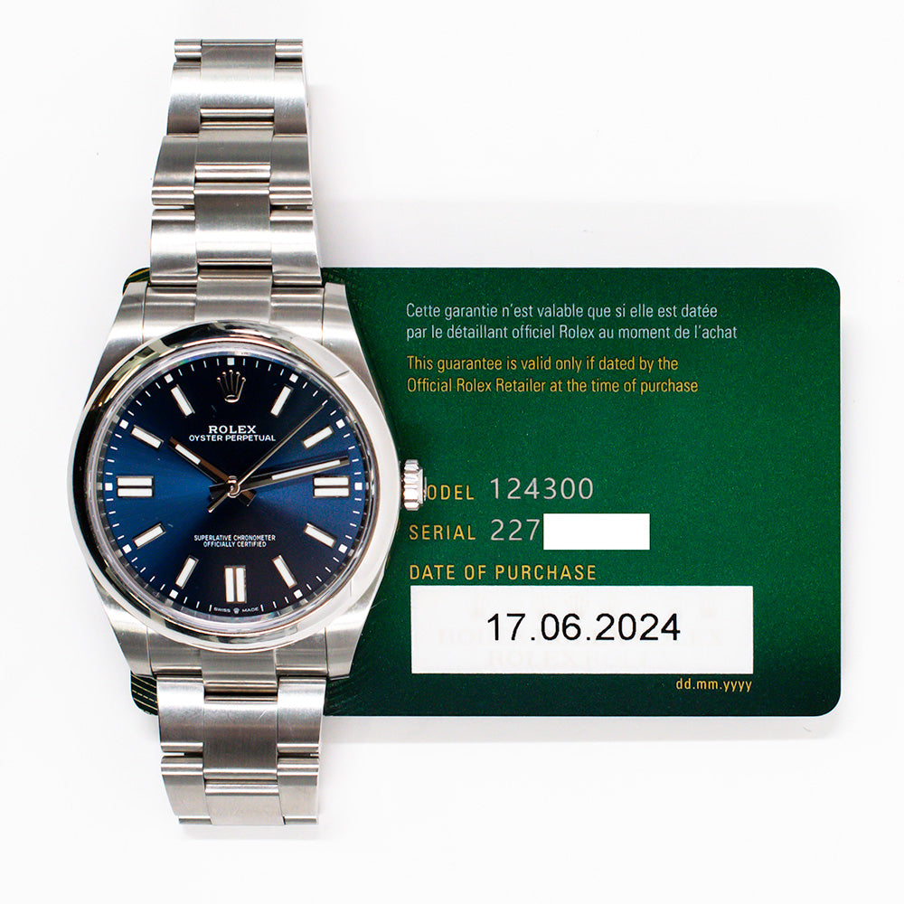 Rolex Oyster Perpetual 41mm Blue Dial 124300 (2024)