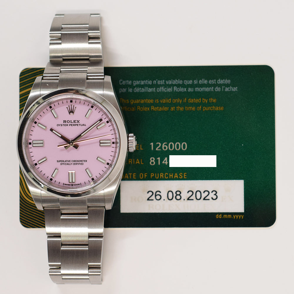 Rolex Oyster Perpetual 36mm Candy Pink Dial 126000 (2023)