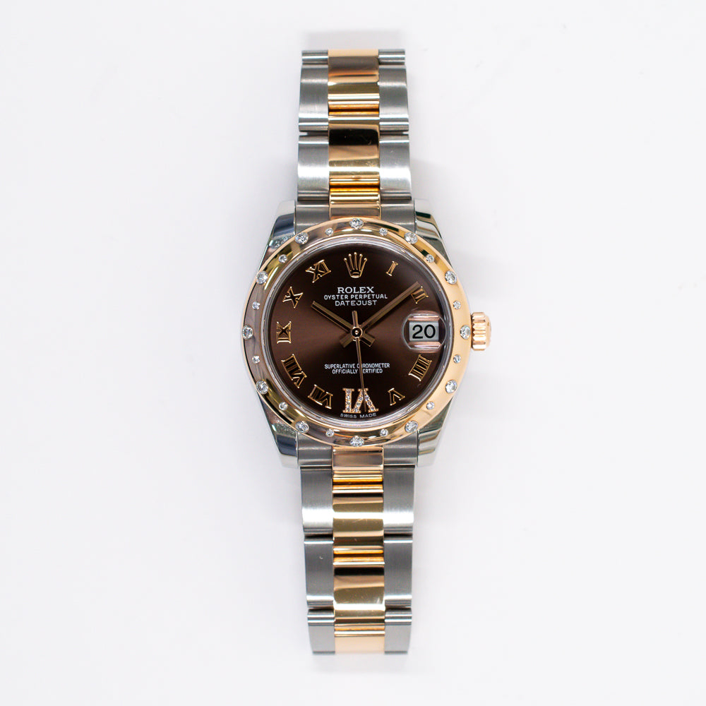 Rolex Datejust 31mm Chocolate "VI" Diamond Dial 178341 (2017)