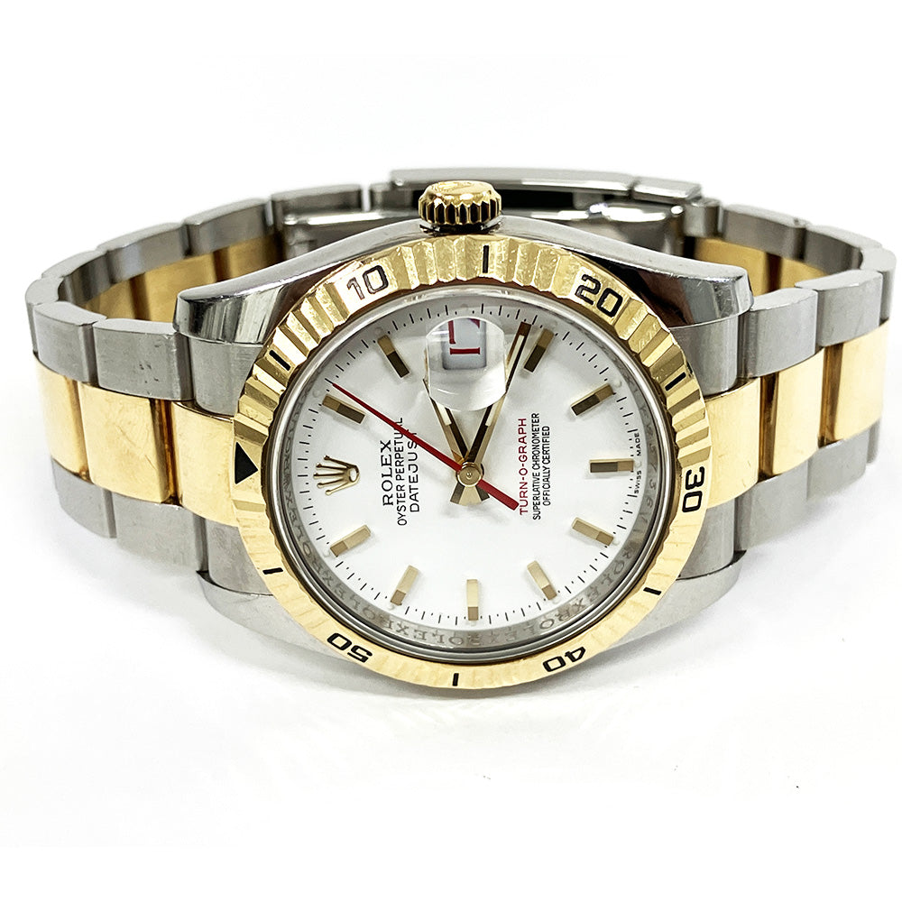 Rolex Datejust Turn-O-Graph White Dial 116263