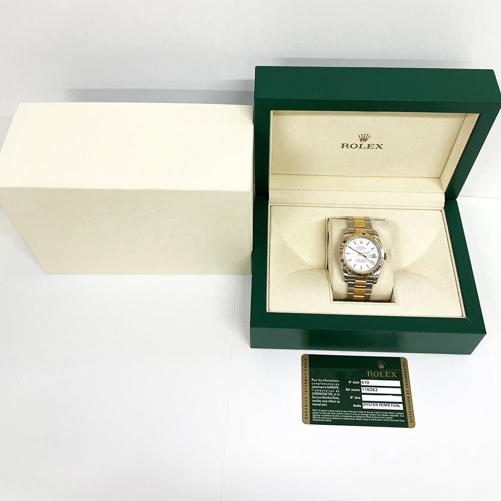 Rolex Datejust Turn-O-Graph White Dial 116263