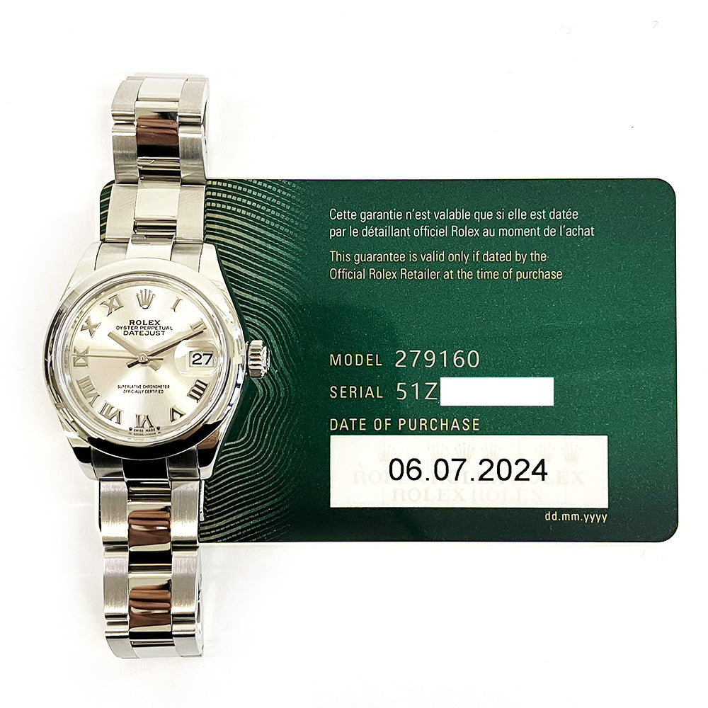 Rolex Lady-Datejust Silver Roman Dial 279160