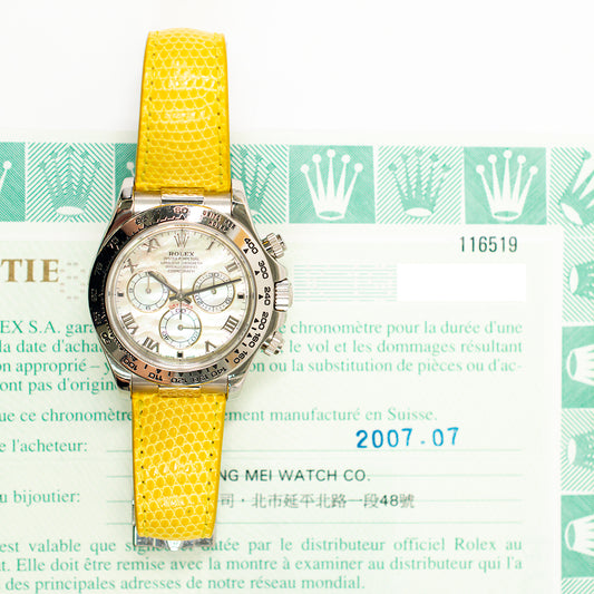 Rolex Daytona Yellow Mop Roman Dial 116519 (2007)