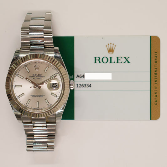 Rolex Datejust 41mm Silver Dial 126334 (2017)