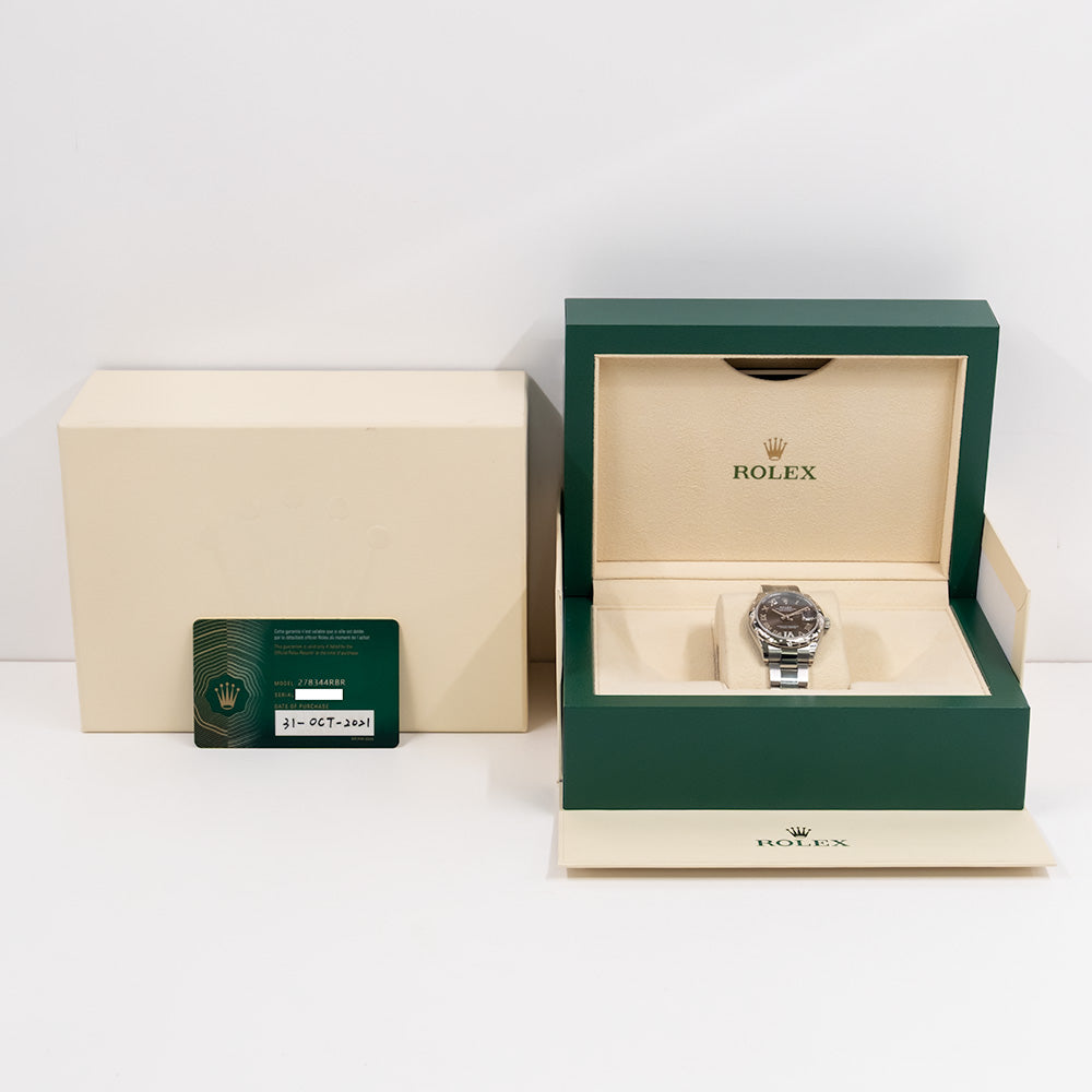 Rolex Datejust 31mm Dark Grey "VI" Diamond Dial 278344RBR (2021)