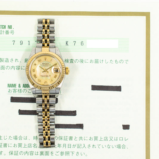 Rolex Lady Datejust 26mm Yellow Mop Roman Dial 79173NRD (2002)