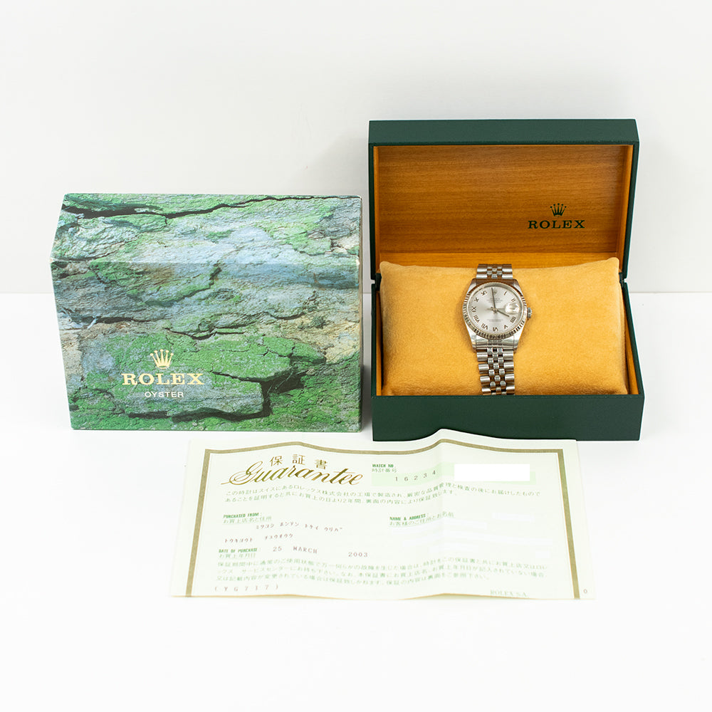 Rolex Datejust 36mm Silver Roman Dial 16234 (2003)