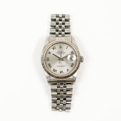 Rolex Datejust 36mm Silver Roman Dial 16234 (2003)