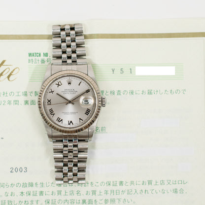 Rolex Datejust 36mm Silver Roman Dial 16234 (2003)
