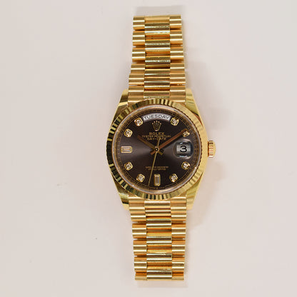 Rolex Day-Date 36mm Dark Grey Diamond Dial 128238A (2024)