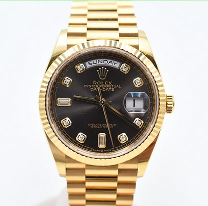 Rolex Day-Date 36mm Dark Grey Diamond Dial 128238A (2024)