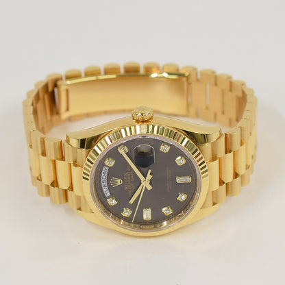 Rolex Day-Date 36mm Dark Grey Diamond Dial 128238A (2024)