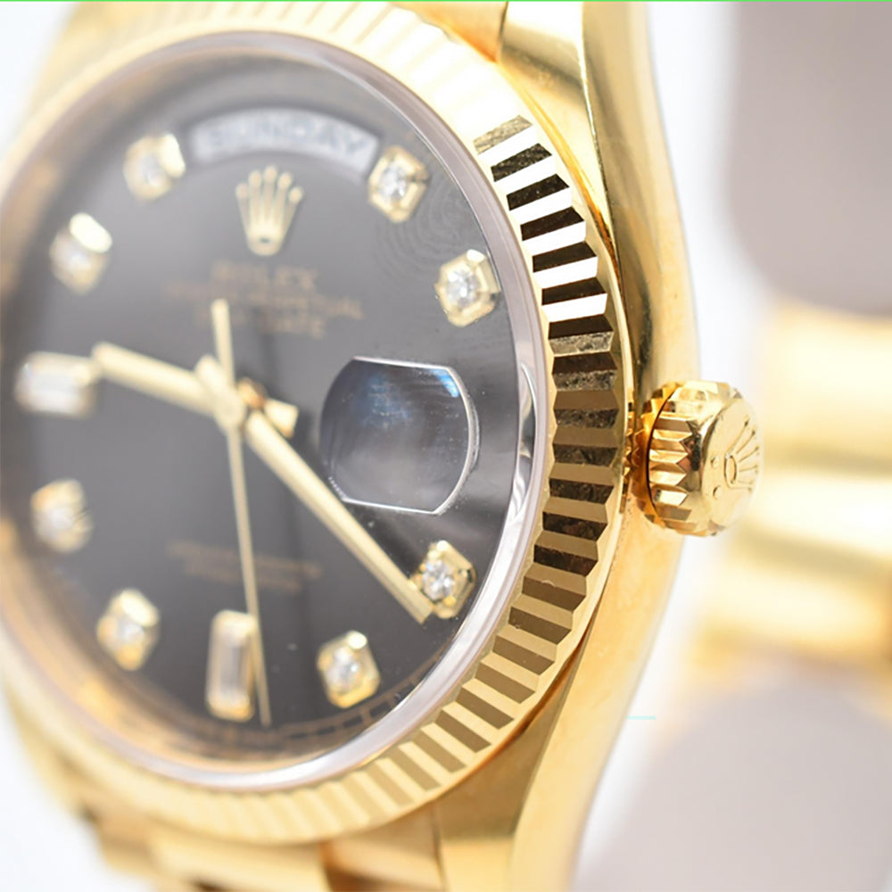 Rolex Day-Date 36mm Dark Grey Diamond Dial 128238A (2024)