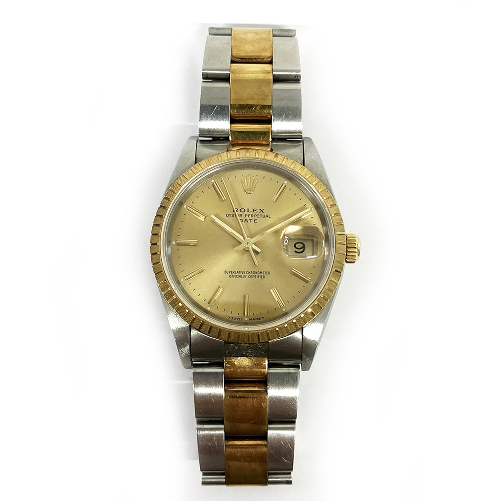 Rolex Oyster Perpetual Date Champagne Dial 15223