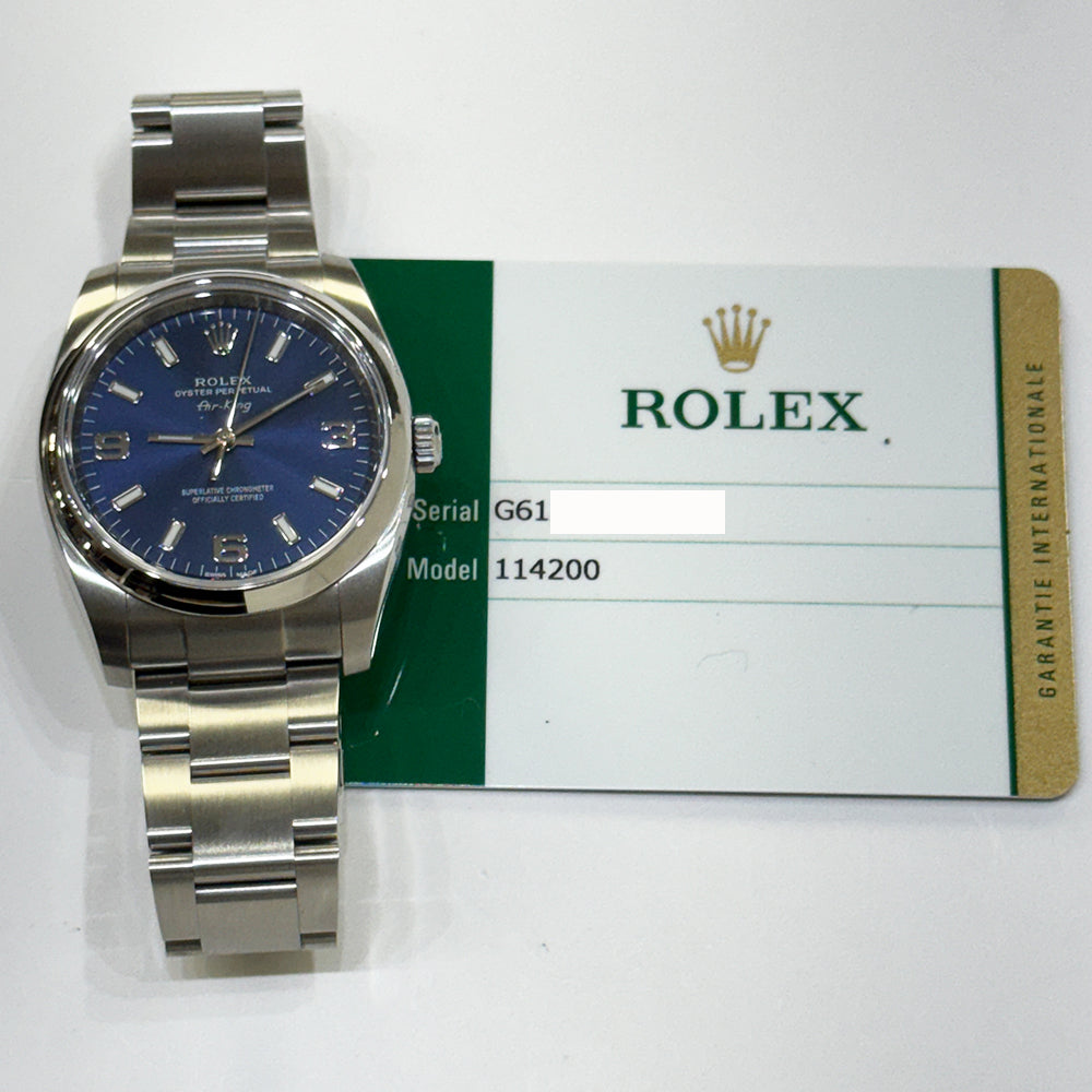 Rolex Air-King 34mm Blue Dial 114200 (2014)
