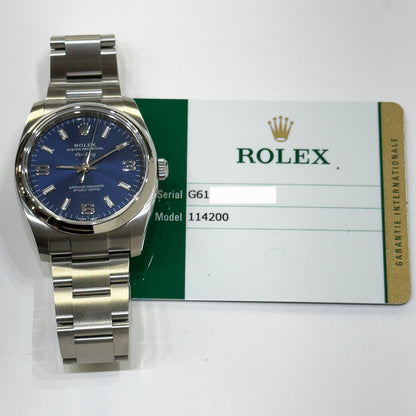 Rolex Air-King 34mm Blue Dial 114200 (2014)