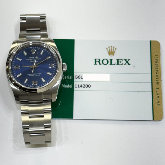 Rolex Air-King 34mm Blue Dial 114200 (2014)