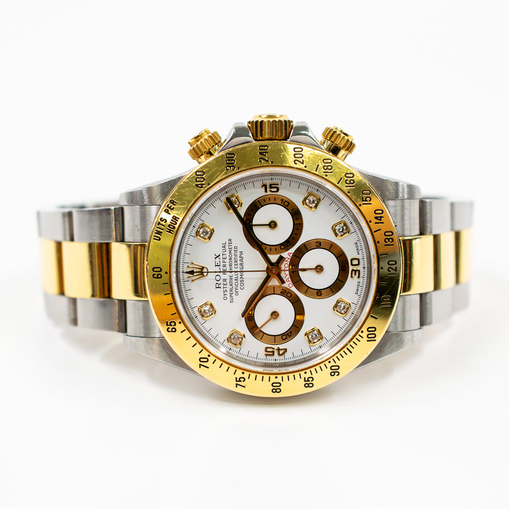 Rolex Daytona 40mm White Diamond Dial 16523G (2000)