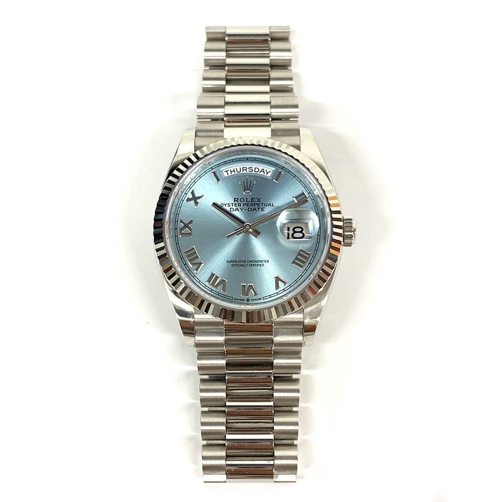 Rolex Day-Date 36mm Ice Blue Roman Dial 128236