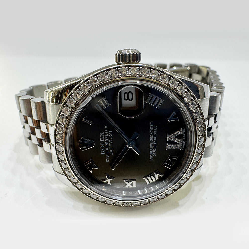 Rolex Datejust 31mm Dark Grey "VI" Diamond Dial 178384 (2015)