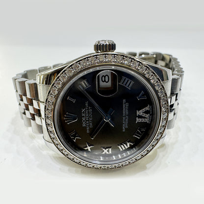 Rolex Datejust 31mm Dark Grey "VI" Diamond Dial 178384 (2015)
