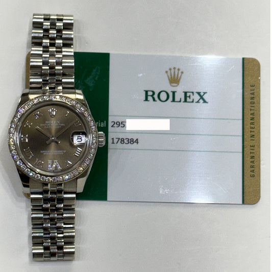 Rolex Datejust 31mm Dark Grey "VI" Diamond Dial 178384 (2015)
