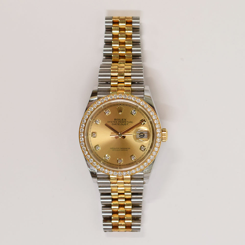 Rolex Datejust 36mm Champagne Diamond Dial 126283RBR (2021)