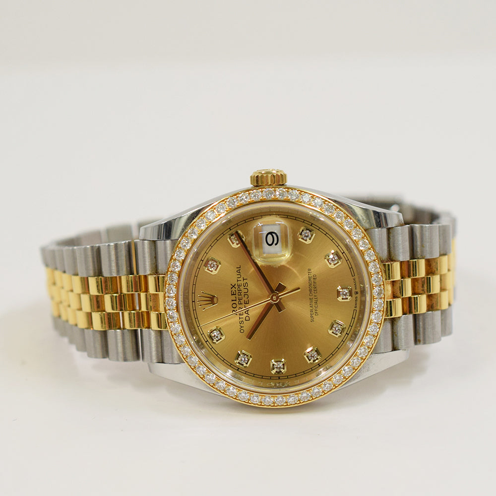 Rolex Datejust 36mm Champagne Diamond Dial 126283RBR (2021)