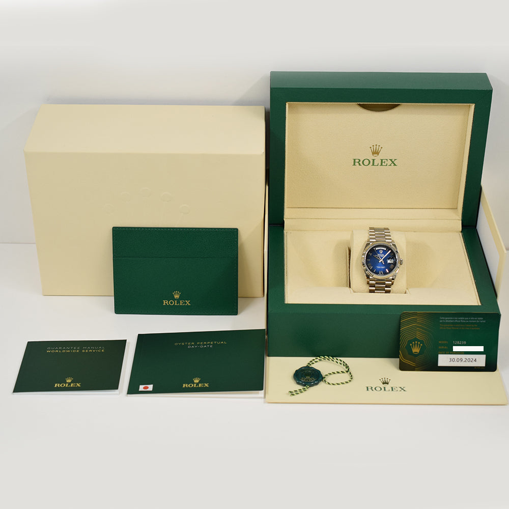 Rolex Day-Date 36mm Blue Ombre Roman Dial 128239 (2024)