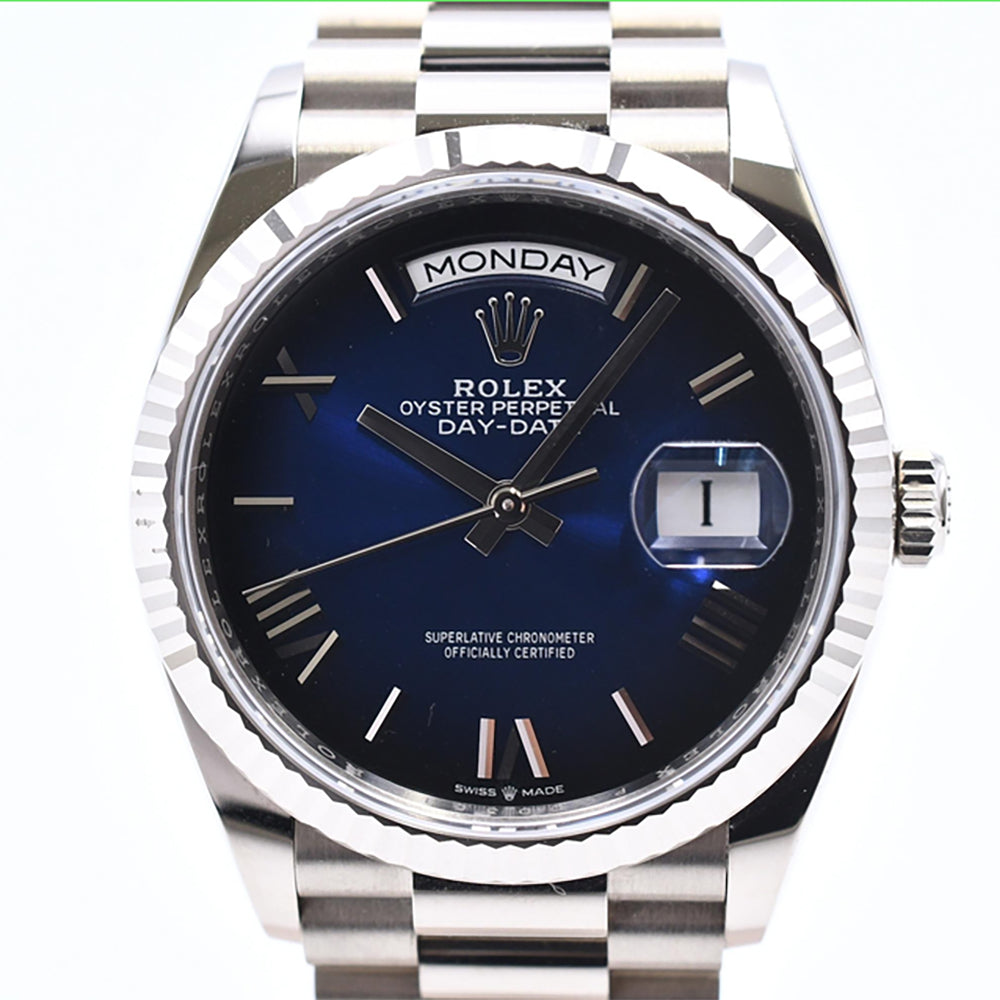 Rolex Day-Date 36mm Blue Ombre Roman Dial 128239 (2024)