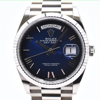 Rolex Day-Date 36mm Blue Ombre Roman Dial 128239 (2024)