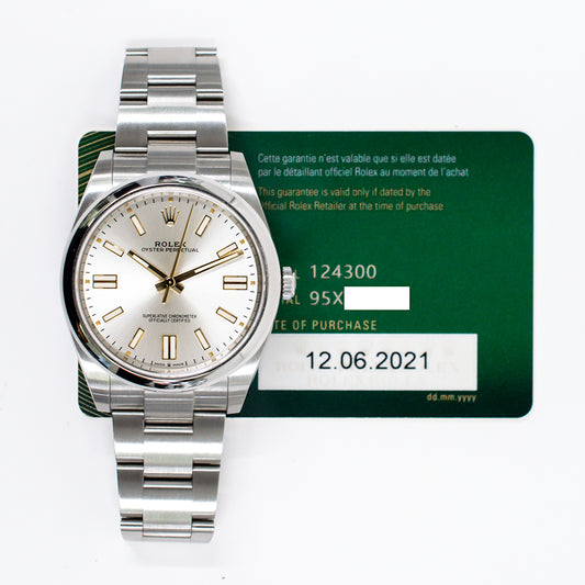 Rolex Oyster Perpetual 41mm Silver Dial 124300 (2021)