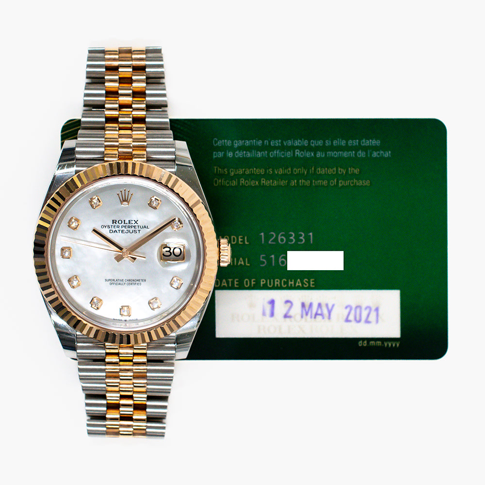 Rolex Datejust 41mm Mop Diamond Dial 126331NG (2021)