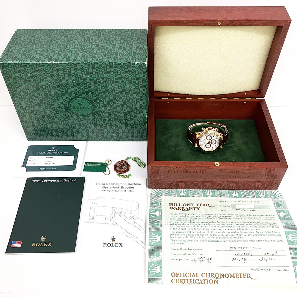 Rolex Daytona White Arabic Dial 116518