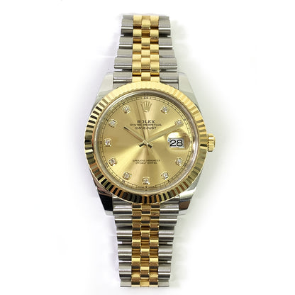 Rolex Datejust 41mm Champagne Diamond Dial Jubilee 126333