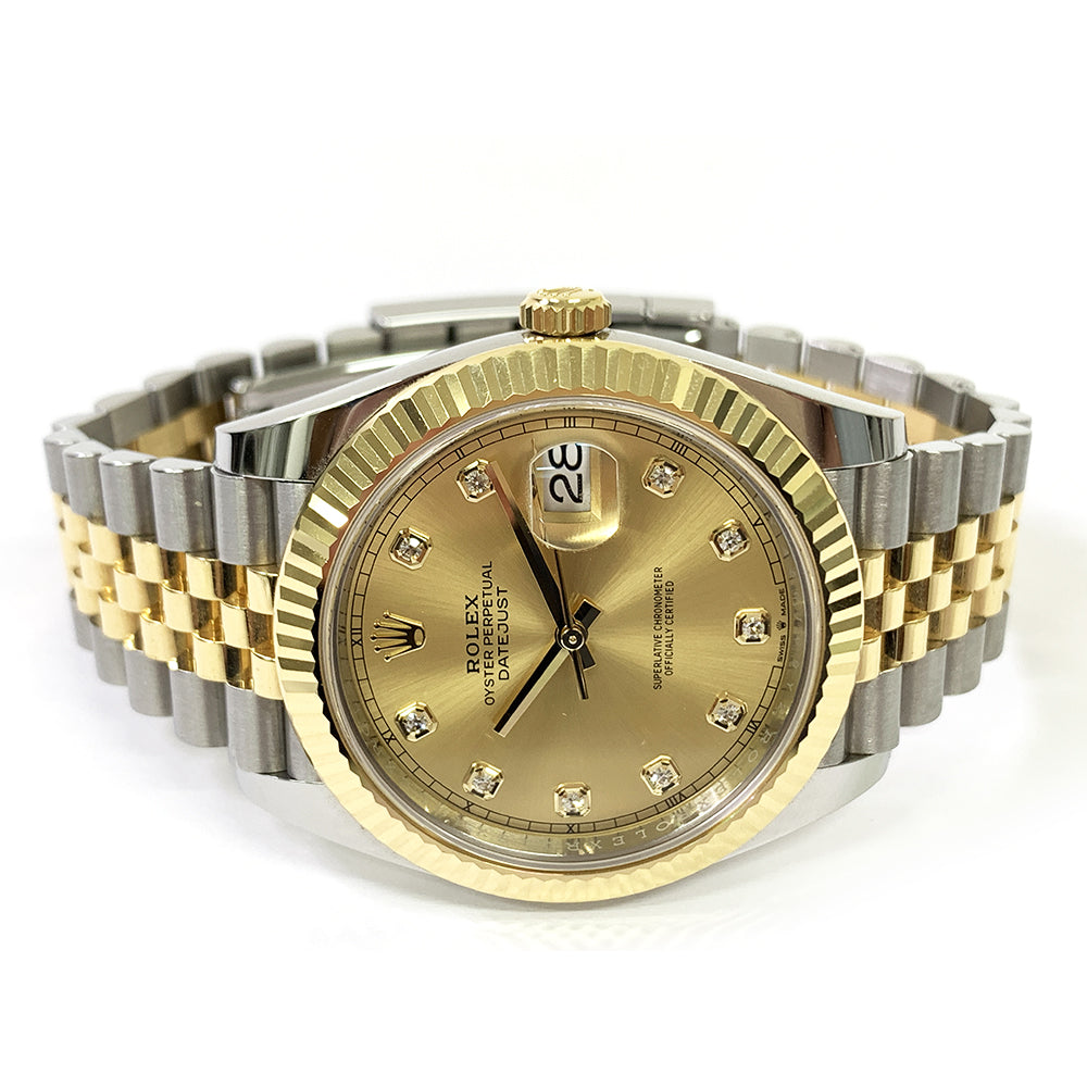 Rolex Datejust 41mm Champagne Diamond Dial Jubilee 126333