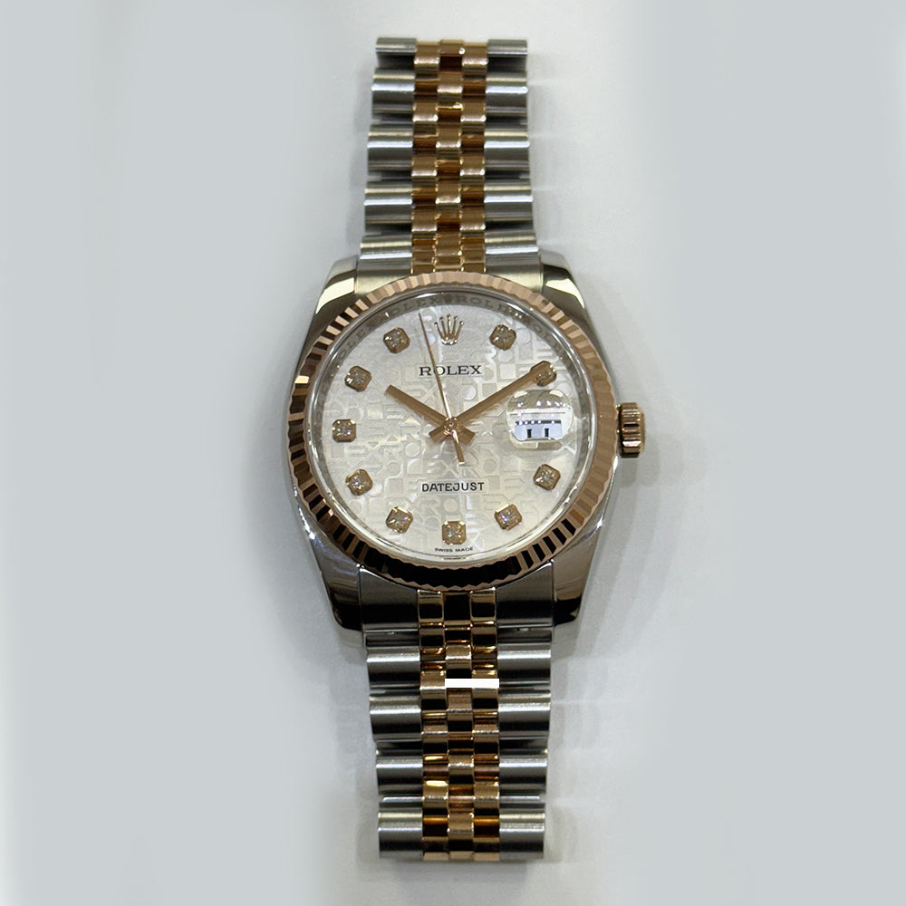 Rolex Datejust 36mm Silver Jubilee Diamond Dial 116231G (2008)
