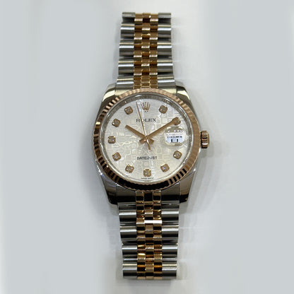 Rolex Datejust 36mm Silver Jubilee Diamond Dial 116231G (2008)