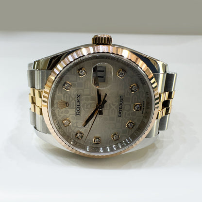 Rolex Datejust 36mm Silver Jubilee Diamond Dial 116231G (2008)