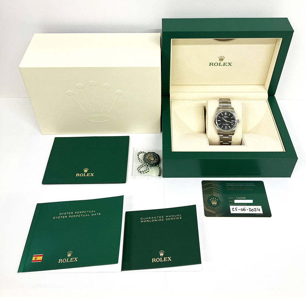 Rolex Oyster Perpetual 34mm Black Dial 124200