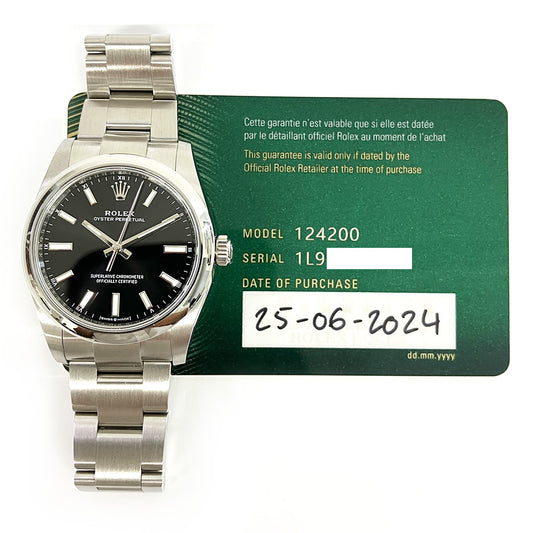 Rolex Oyster Perpetual 34mm Black Dial 124200