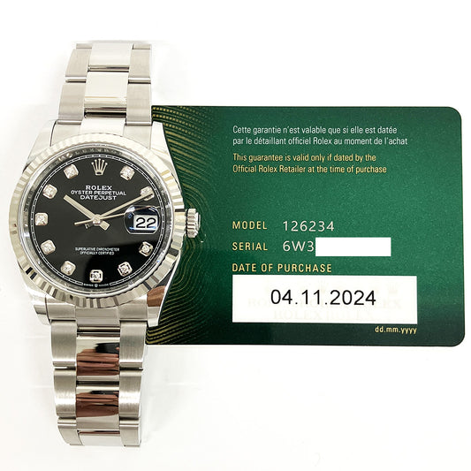 Rolex Datejust 36mm Black Diamond Dial 126234