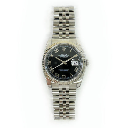 Rolex Datejust 36mm Black Roman Dial 116234