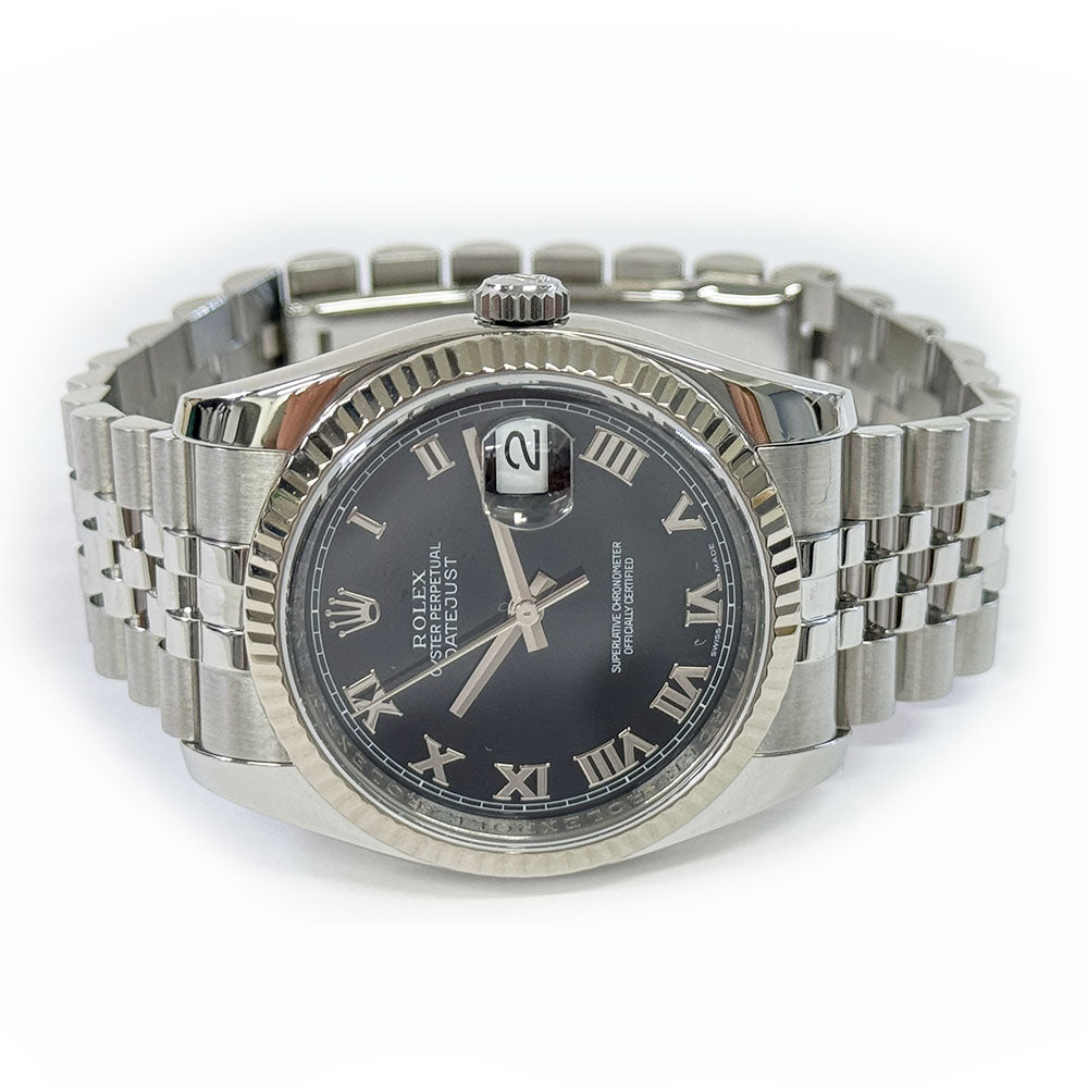 Rolex Datejust 36mm Black Roman Dial 116234