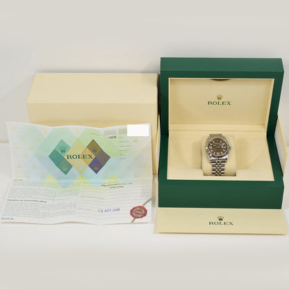 Rolex Datejust 36mm Brown Wave 6&9 Diamond Dial 116234 (2025)