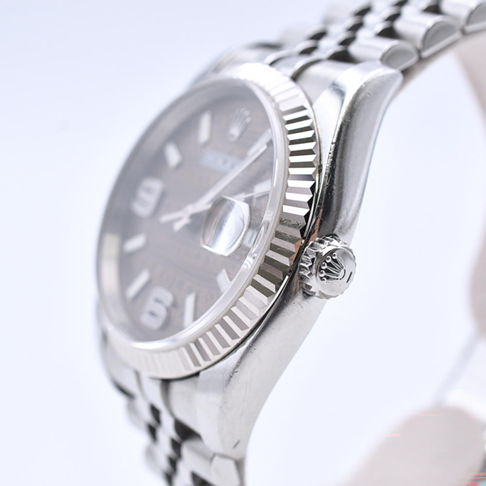 Rolex Datejust 36mm Brown Wave 6&9 Diamond Dial 116234 (2025)