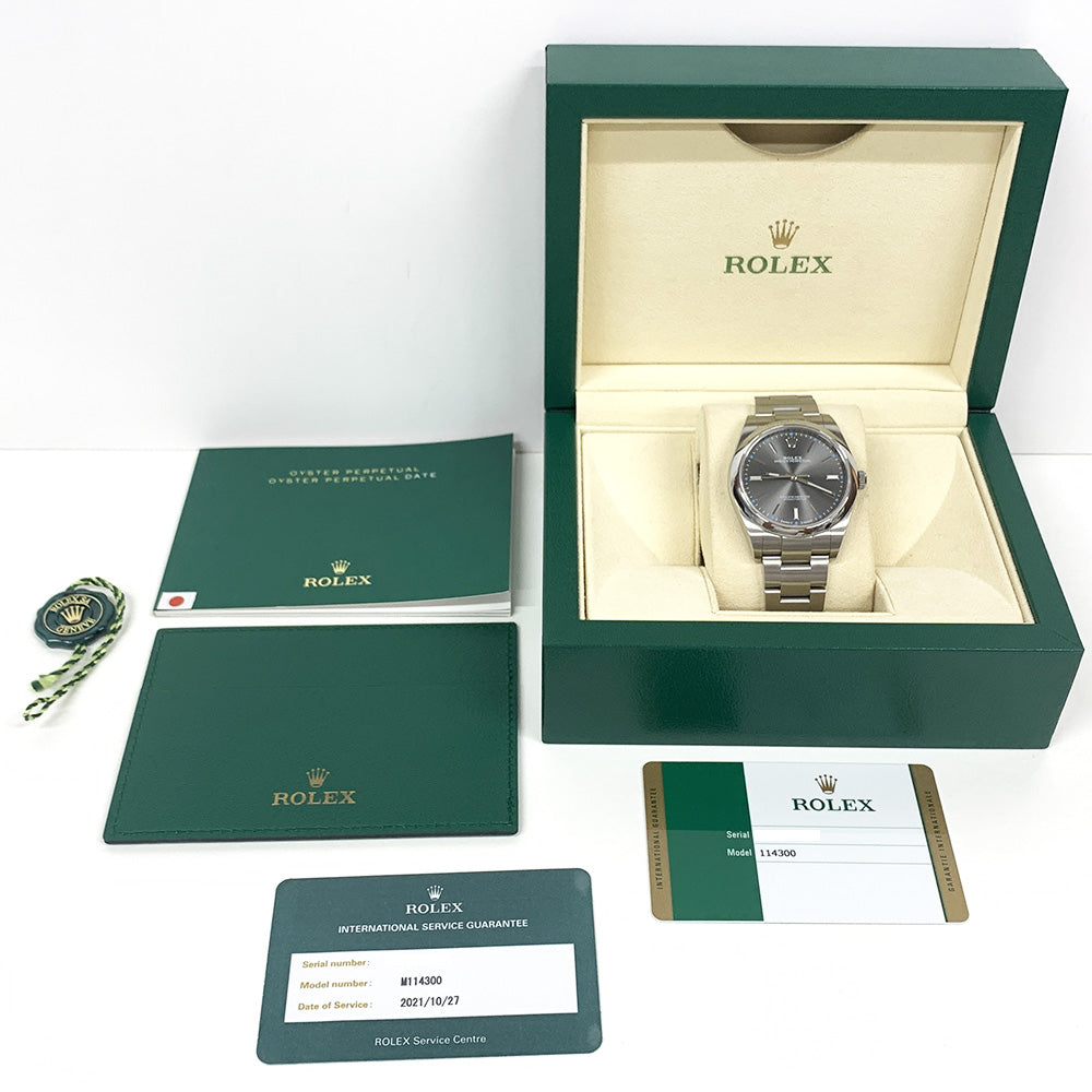 Rolex Oyster Perpetual 39mm Slate Dial 114300