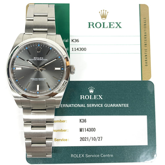 Rolex Oyster Perpetual 39mm Slate Dial 114300